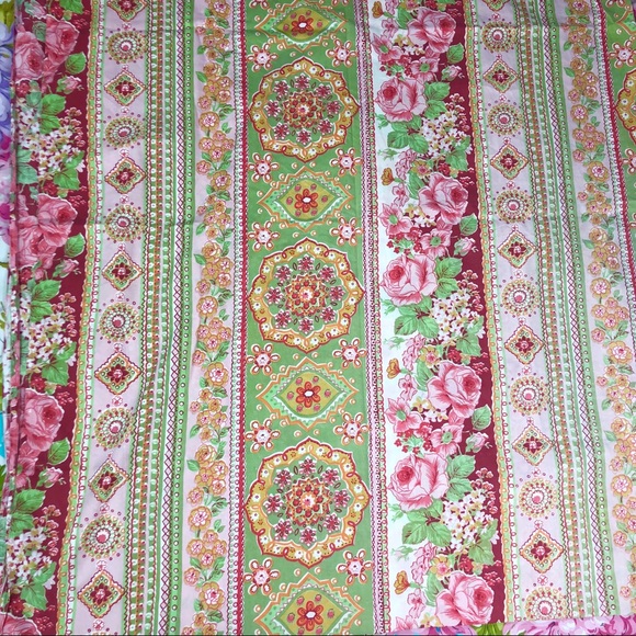 Vintage Other - Vintage Full Flat Sheet Pink Floral Mandala Cannon